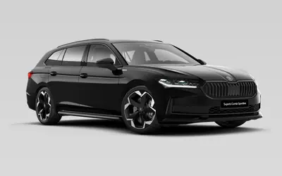 Black Skoda Superb estate